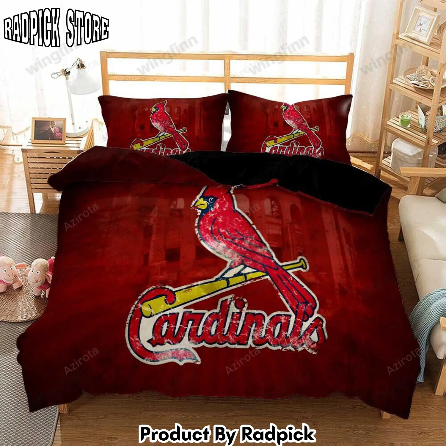 Radpick arizona cardinals 3pcs bedding set duvet cover and pillow cases gift for fan 1479 rp3278702